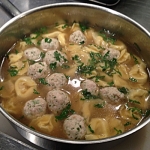 Chicken Soup with Chicken Meatballs & Tortellini
