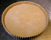 A lined tart pan.