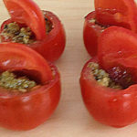 Cherry Tomatoes filled with Pesto