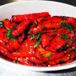red peppers pan roasted with balsamic vinegar