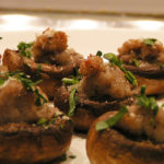 mushroom sausage canape