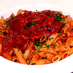 penne with tomato and mushroom sauce