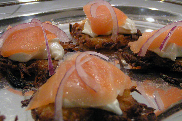 Potato Pancakes with Smoked Salmon